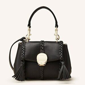 Chloe Penelope Women's Braid Detail Mini Shoulder Bag in Black (MSRP $2,090)